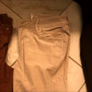 2 pairs of loft corduroys. Slim fit at ankle.